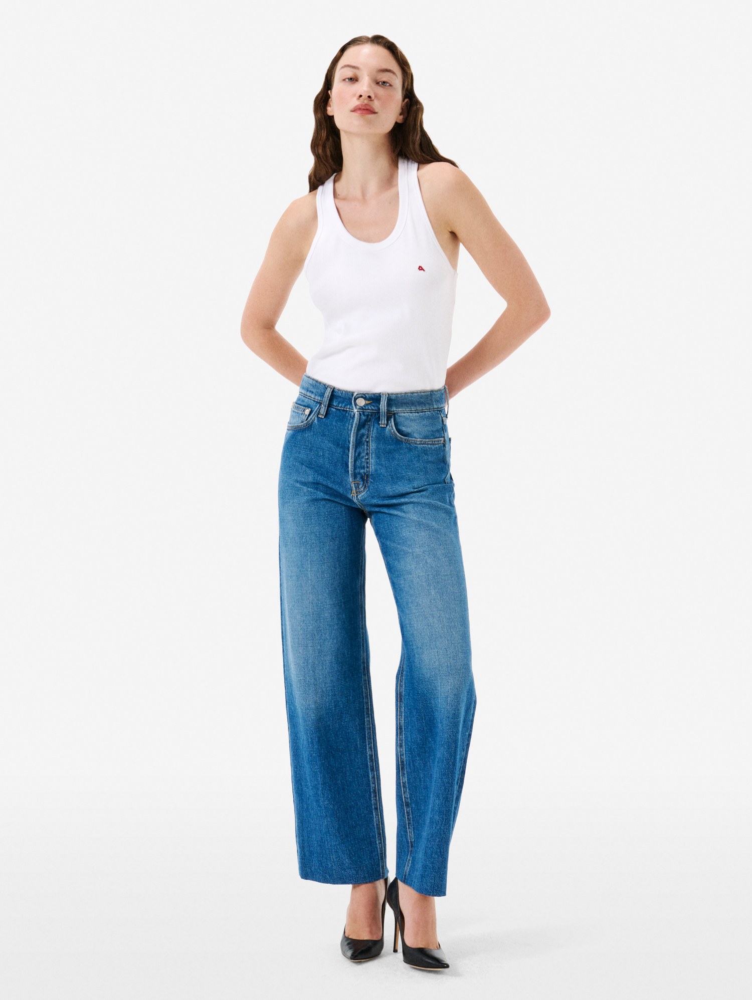Jeans Donna Time And Tru 16 Gamba Dritta Lavaggio Scuro Denim - Foto 9