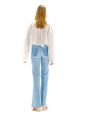 FLAIRE HIGH RISE FLARED BLEACHED PATCH POCKET LIGHT BLUE