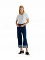 BOY BOYFRIEND LOW WAIST TURN UP RINSE WASH