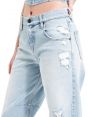 AIDA CROP SUPER FITTED LOW WAIST CROPPED CURVE LEG ECO BLEACH AND FRAYED HEM