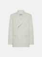 DOUBLE TAILORED OVER JACKET HANDMADE NATURAL WHITE CHALK PASTE