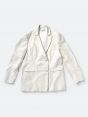 DOUBLE TAILORED OVER JACKET HANDMADE NATURAL WHITE CHALK PASTE