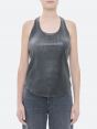 AMERICA RIBBED TANK TOP COATED LEATHER EFFECT