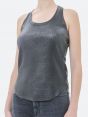 AMERICA RIBBED TANK TOP COATED LEATHER EFFECT