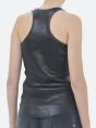 AMERICA RIBBED TANK TOP COATED LEATHER EFFECT