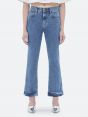 KATE NEW SLIM CROP BOOTCUT TURN UP LIGHT ACID WASH MARBLE