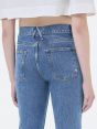 KATE NEW SLIM CROP BOOTCUT TURN UP LIGHT ACID WASH MARBLE