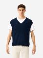 Ribbed-knit Eddy vest with distressed hem