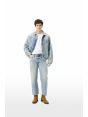 Legend regular 90's fit straight ankle leg light blue wash repaired with dirty spots