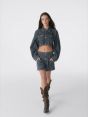 Minny cropped denim jacket stone wash brushed