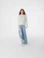 Gia oversized ribbed jumper with distressed hems