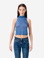 Linen-blend Ava crop top