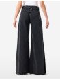 Asia mid rise wide leg flared-split at bottom eco enzyme stone wash destroyed edge