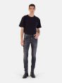 TOUCH STRETCH SKINNY USED WASH REPAIRED DARK GREY