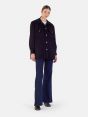 EDYE EMBROIDERY WOOL OVERSIZED SHIRT WITH GATHERED SLEEVES BLUE