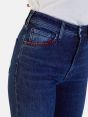 FLAIRE EMBROIDERY HIGH RISE FLARED DARK TONE USED WASH NAVY BLUE