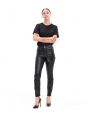 BODY SLIM HIGH RISE COATED LEATHER EFFECT
