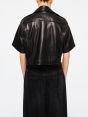 Cropped coco leather jacket