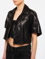 Cropped coco leather jacket