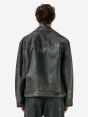 Chiodo biker over jacket coated in a indigo blue finish