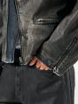 Chiodo biker over jacket coated in a indigo blue finish