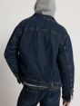 Saki trucker jacket dark wash damaged and resinated