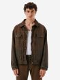 Saki trucker jacket oil coated garment dyed