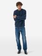 Over round neck collar brushed plain knit amazing