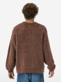 Over round neck collar brushed plain knit amazing