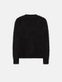 Over round neck collar brushed plain knit amazing