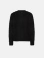 Over round neck collar brushed plain knit amazing