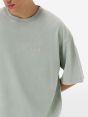 Over printed t-shirt resin spray garment dyed