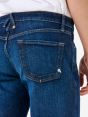 Slim fit dark rinse brushed