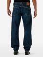 Standard regular straight '90s fit dark wash damaged and resinated