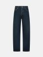 Full wide straight leg dark wash damaged and resinated