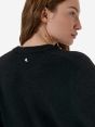 Crop round neck collar plain knit alpaca