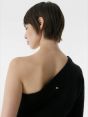 One-shoulder alpaca-blend jumper