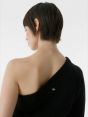 One-shoulder alpaca-blend jumper