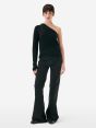 One-shoulder alpaca-blend jumper