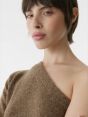 One-shoulder alpaca-blend jumper