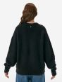 Over round neck collar brushed plain knit amazing