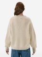 Over round neck collar brushed plain knit amazing