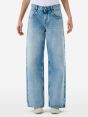 Aida low super fitted low waist volume leg light bleach broken edge