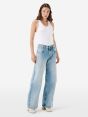 Aida low super fitted low waist volume leg light bleach broken edge