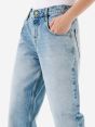 Aida low super fitted low waist volume leg light bleach broken edge