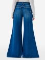 Asia mid rise wide leg flared mid tone stone wash