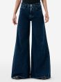 Asia mid rise wide leg flared eco enzyme stone wash