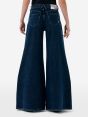 Asia mid rise wide leg flared eco enzyme stone wash