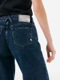 Asia mid rise wide leg flared eco enzyme stone wash
