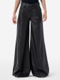 Asia mid rise wide leg flared eco leather rinse wash